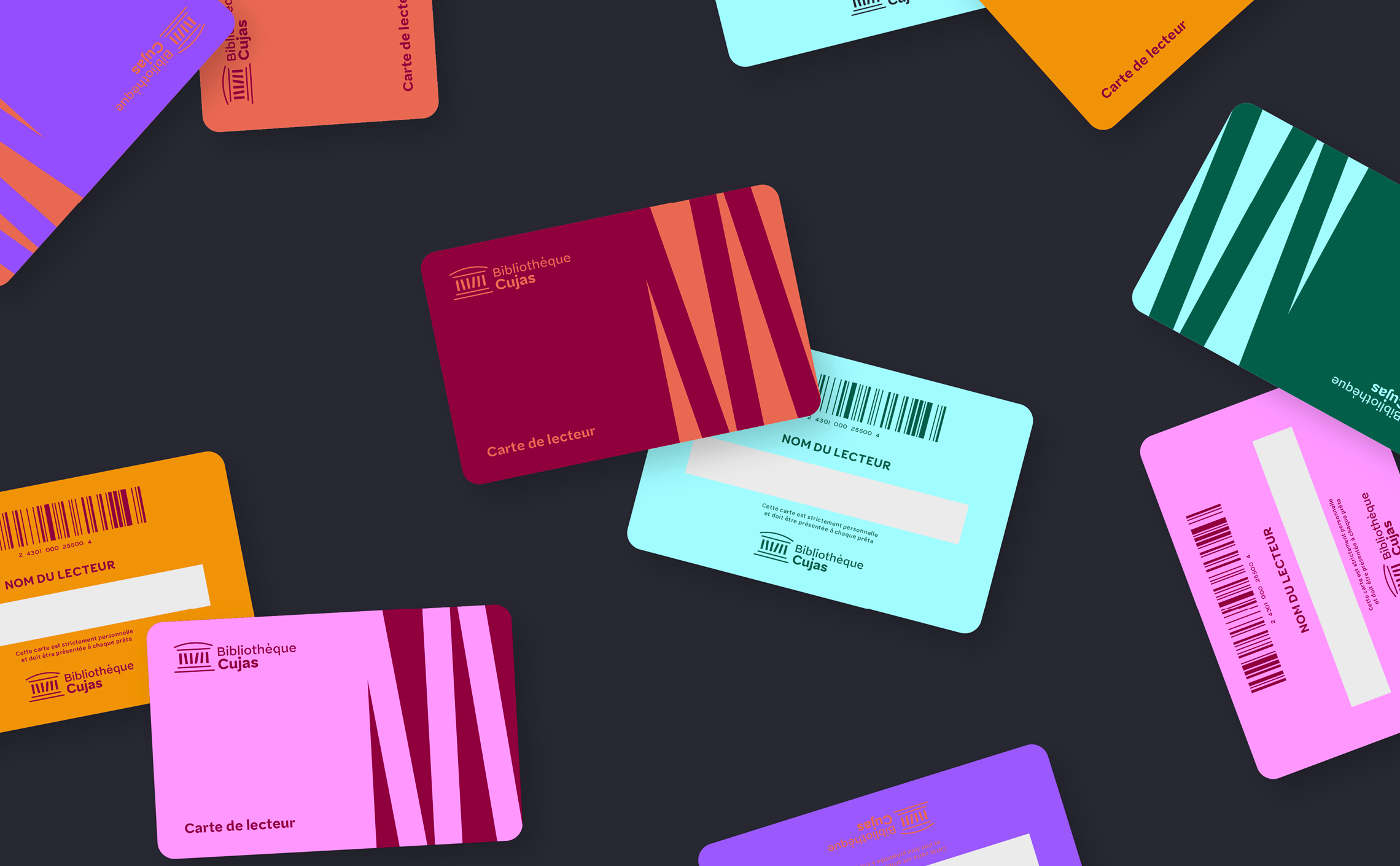 77-BIU-Cujas-branding-cartes-de-lecteurs-multicolores-bibliotheque